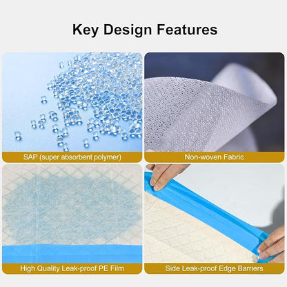 Gardner Pet Ultra Absorbent Thicker Dog Pee Pads Extra Large XL 28"x34" Leak-Proof Odor-Control Blue Puppy Training Pads Full Edge-Wrapping Pad for Dogs Dogs, Puppies, Doggie, Cats, Rabbits - 30 Ct