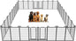 Dog Playpen Outdoor 32 Panels Heavy Duty Dog Fence 47" Height Anti-Rust with Doors Portable for RV Camping Yard, Total 71FT, 406 Sq.ft, Snowy Black