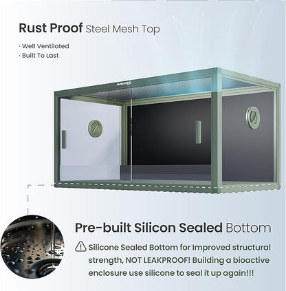 50 Gallon Bearded Dragon Tank, Reptile Enclosure for Easy Maintenance, Front Opening Reptile Tank with Top Screen Ventilation & Glass Sliding Door 36''x18''x18''