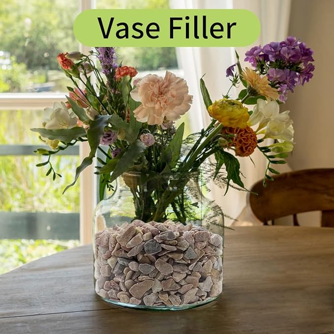 2 lb Natural Pea Gravel Small Pebbles - 3/8 Inch Pebbles for Indoor Plants, Succulents Rocks, Fish Tank Gravel, Terrarium Rocks and Patio Paver Decorative Stones