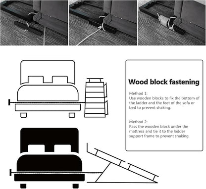 Dog Ramp for Bed PANTAZO Adjustable Ramps for Small Dogs to Get on Bed, Up to 28.5 Inches, 48'' Long,120lbs with Anti-Slip Grip & Safety Rail