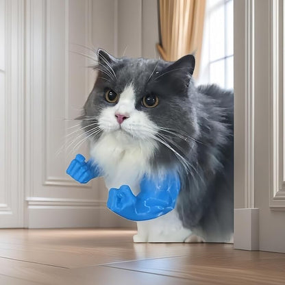 Funny Cat Muscle Arm, 3D Print Cat Neck Arm with Muscles, Funny Pet Prop Boom Arm, for Kitten Birthday Party Supplies(Orange)