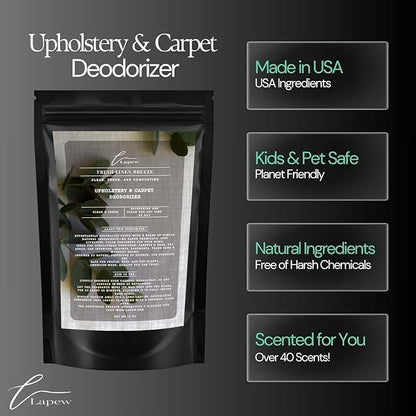 Fresh Linen Breeze Carpet Freshener Powder: Powerful Odor Eliminator for Home, Upholstery Deodorizer, Carpet Deodorizer, Pet Urine, Cat Litter Box - Fresh Linen Breeze Fragrance