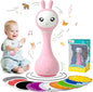 alilo Smarty Bunny Baby Rattle Musical Light Up Toys, Infants Newborns Baby Toys 0-3-6-12-18-24 Months,1 Year Old Boy Girl Gifts, 4 Music Modes and Color Recognition Function with 9 Color Card