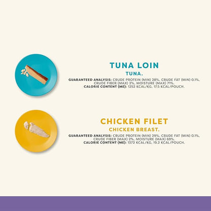 Applaws Natural Cat Treats, Grain-Free, High-Protein Whole Chicken & Tuna Loins, Single-Ingredient Healthy Snack for Cats (12 x 1.06 oz Loins)