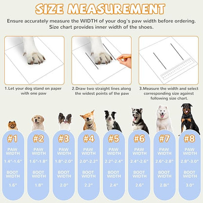 Dog Shoes for Large Small Medium Dogs, Dog Snow Boots Winter, Dog Booties and Paw Protectors to Prevent Licking, Anti-Slip Dog Shoes with Reflective for Hot Pavement,Hardwood Floors, Hiking (Size 7)