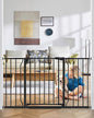 29"-51" Baby Gate for Stairs, Auto Close Stroller Friendly Dog Gate Indoor for Doorways, Pressure Mounted Baby Gate, Easy Walk Through Gate for Children & Pets, Black