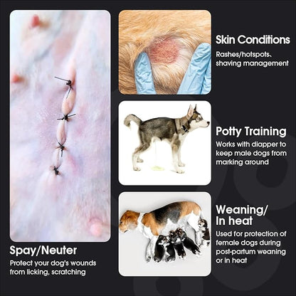 FUAMEY Dog Recovery Suit Male,Dogs Surgery Neuter Suits Puppy Spay Shirts for Female Protect Dog's Skin Anti Licking Abdominal Wounds Doggie Onesie Pet Bodysuit Alternative to Cone Gray Stripes XS