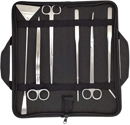 Aquascaping Tools 7 in 1 Kit Aquarium Plant Scissors Tools Set Curved & Waved Scissor Tweezers Spatula Stainless Steel Anti Rust Tools for Fish Tank Cleaning Plant Trimming