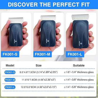 fishkeeper Aquarium Strong Magnetic Glass Cleaner Brush, Fish Tank Algae Magnet Cleaning Tool with 2 Detachable Scrapers, Mag Float Scrubber for 0.25-0.625Inch Glass and Acrylic Tanks