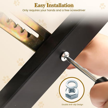 Dog Ramp for Bed Couch, Pet Ramp for Small Medium Old Dogs Cats with 10 Adjustable Heights from 5.91" to 19.69", 47" Long Portable Non-Slip Dog Bed Ramp for High Bed, Couch, Hold up to 200 LBS