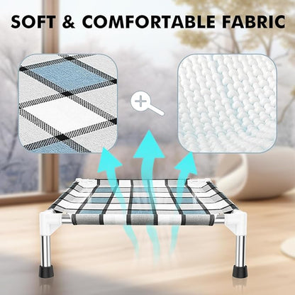 Elevated Outdoor Raised Dog Bed Outdoor Dogs Bed Lifted Pet Bed Dog Cot for Pet Taste Life, Start with A Pet Bed 20'' x 20'' x 6.5''