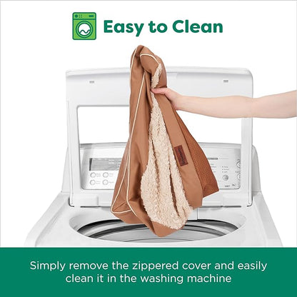 FurHaven Orthopedic Dog Sofa Bed – Memory Foam Couch with Bolsters, Textured Plush & Water-Resistant Cover, Washable Cover, Joint Support - Camel, Jumbo