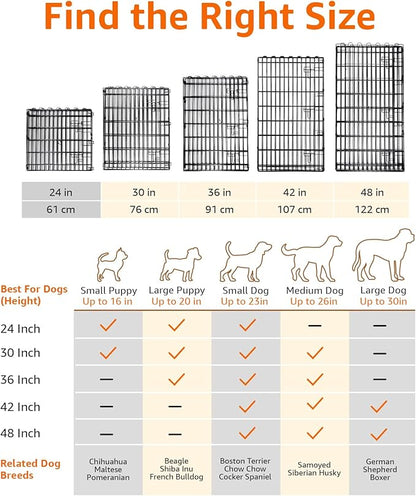 Amazon Basics Foldable Octagonal Metal Exercise Puppy / Dog Playpen - Indoor/Outdoor, Single Door, Extra Small (8 Panels, 24 x 24), Easy to assemble and store, 24" - Puppy, Black