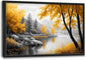 Framed Large Tree Wall Art for Living Room, Oversized Zen Trees Wall Decor, Black and Golden Forest Canvas Pictures Home Decoration for Living Room Bedroom Office 36"x24"