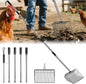 10 inch Large Chicken Poop Scooper,4 in1 Chicken Coop Poop Shovel,Adjustable 32" to 67" Stainless Steel Chicken Coop Scoop,Litter Sifting Shovel Poop Scooper for Chicken Coop Pet Waste