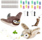 2 PCS Cat Toys, Flapping Bird Cat Toy(No Flying), Interactive Catnip Toy with Catnip Bags, Chirping Noise Moving Wings Dog Cat Kitten Toys, Flappy Flying Pets Toy for Indoor(Brown&Gray Sparrow)
