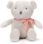100% Organic Cotton Baby Stuffed Animals White Teddy Bear for Newborn 6.5"