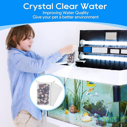 15PCS Media Bags for Aquarium, Extra Fine Mesh Bag Reusable Nylon Net Aquarium Filter Bags with Plastic Zipper for Extra Fine Resins Filter, 2.4 x 4 Inch