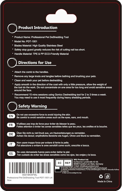 Gonicc PDT- 1001 Professional Pet De Shedding comb Tool Blue