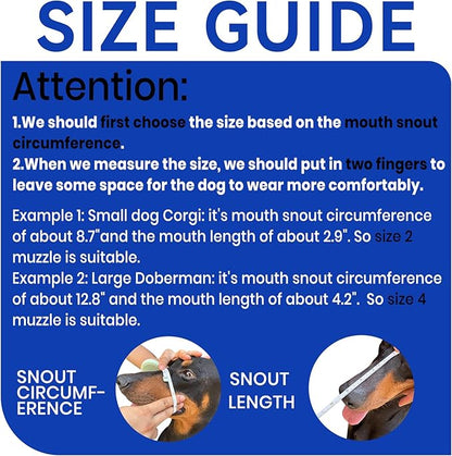 Dog Muzzle, Basket Muzzle for Small Medium Large Dogs, Anti-Biting and Chewing, Lightweight & Sturdy Cage Design, Allows Panting & Drinking, Ideal for Grooming & Training(Blue Size L)