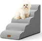 Dog Stairs for High Bed 22.6" H, Small Dog Step for Puppy, Older or Cat, Curved Ramp for Car, Ladder with High Density Foam, Lightweight, Durable, 15.7x33x22.6 inch, 5 Step, White Black