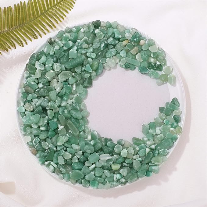 1lb Green Aventurine Aquarium Gravel Rocks Natural Tumbled Healing Crystal Chips Bulk Gemstones Crushed Stones for Fountain Vase Filler Planters Decorative Fish Tank Potted Reiki Energy Balancing