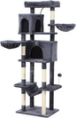 70-Inch Cat Tree,Large Cat Tree Tower with Hammock, Scratching Post, Condo and Multi-Level Cat Tower for Large Cats, Cat Activity Center Playhouse, Dark Gray LCT016