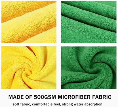 Dog Towel - 2 Pack Large Dog Bath Towel Super Absorbent Microfiber Beach Towels for Quick Drying Small Medium Large Dogs and Cats, Machine Washable,55.1x27.5 inch,Yellow Green