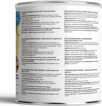 Freeze Dried Cat Treats - 100% Salmon Grain Free Raw - Natural Balance Limited Ingredient High Protein Cat Snacks 115g/4.1oz - Picky Eater Challenger