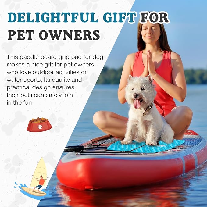 Dog Traction Pad Dog Paddle Board Kayak Accessories 21.2 x 15.3 Inch Non Slip Deck Grip Mat Surfboard Traction Good Grip EVA Foams for SUP Skimboard Paddleboard Surfboard