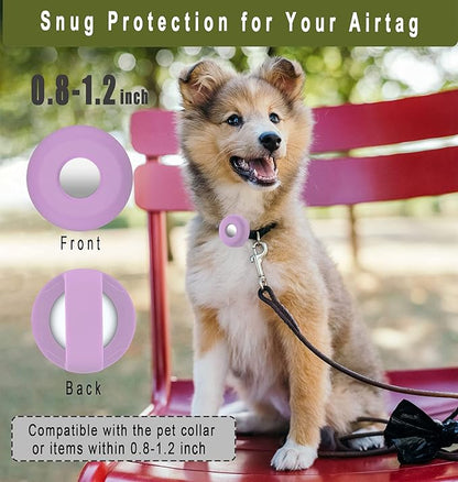 for Airtag Holder for Dog Collar, Cibaabo Silicone Air Tag Case Cover Compatible with Apple Airtags for 0.8-1.2inch Cat Pet Collar Harness Loop