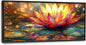 Framed Large Lotus Wall Art for Living Room, Oversized Lotus Flower Wall Decor Zen Golden Floral Canvas Painting Modern Artwork Home Decoration for Living Room Bedroom Office 60"x30"