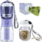Dog Water Bottle with Food Container & Poop Bag Holder, Travel Water Bowl, Portable Pet Dispenser, Dog Stuff Accessories Items, Puppy Essentials Necessities for Yorkie Chihuahua Walking Hiking
