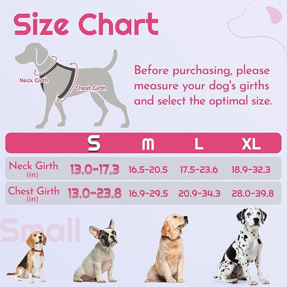 Eagloo Dog Harness Small Sized, Easy Wearing with 3 Buckles, Adjustable No Pull Pet Harness with 2 Rings for Walking, No Chock Reflective Soft Padded Vest with Control Handle, Pink & Black, S