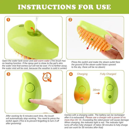 2024 Multifunctional Pet Grooming Brush - 3-in-1 Detangling and Massage Comb for Removing Loose Hair from Cats and Dogs