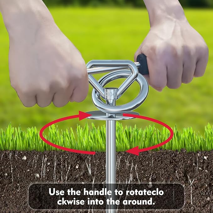 Dog Tie Out Cable and Stake,(up to 200lbs) 360° Swivel Dog Run Anchor -with 30FT Heavy Duty Cable,Runner for Yard-Dog Stake for Yard Outdoor Camping