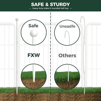 FXW Rollick Unleashed Dog Playpen for Indoor, Yard, RV Camping, 24 inch 24 Panels for Small and Puppy Dogs, White│Patented