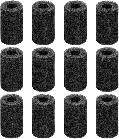 AQUANEAT 12-Pack Pre-Filter Sponge for Aquarium Shrimp Fry Fish Tank Filter 1” Intake, Replacement Foam Cover