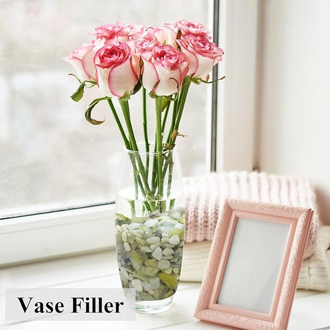 2 lbs Jade Rocks for Plants Indoor, 3/8 inch Small Pebbles for Indoor Plants, Decorative Rocks for Succulents Cactus Bamboo Vases Landscaping Drainage and Outdoor Garden Rocks