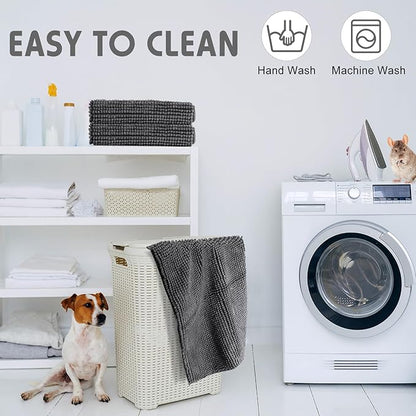 Amylove 4 Pcs Guinea Pig Cage Liner Guinea Pig Bedding Washable Fleece Pee Pads Reusable Small Animals Training Mat Small Animal Sleeping Bed for Bunny Hamster(Dark Gray,47 x 24 Inch)