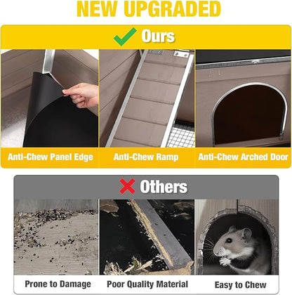 Aivituvin 2-Story Rabbit Hutch with Anti-Chew Ramp & Zinc Sheet - 36.6" Indoor Guinea Pig Cage, Wooden Stand, Pull-Out Tray & Leakproof Floor (Brown)