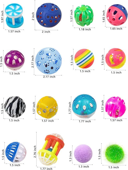 40-Piece Cat Toy Set for Indoor Cats and Kittens (1.5'' - 2.3'', Cat Toys Ultimate Pack)