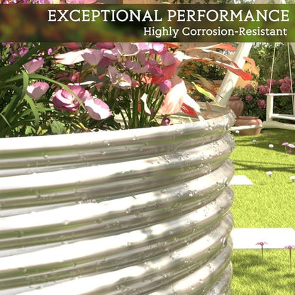 FRIZIONE 2pcs Tall 4x2ft Galvanized Raised Garden Bed Outdoor,Steel Garden Bed for Vegetables,Above Ground Garden Box for Flower,Metal Raised Beds for Gardening