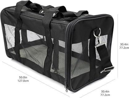 Amazon Basics Soft-Sided Mesh Pet Travel Carrier for Dog, Cat, up to 22 pounds, 19.7" L x 12" W x 12" H, Black