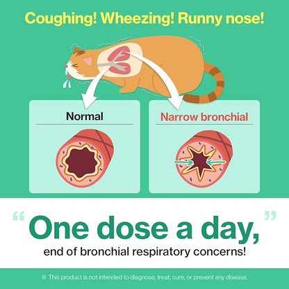 Dr.by Cat Breath Bronchial Supplements Cat Sneezing Treatment Asthma Cold Cough Nose Relief Respiratory&Immune Support with TF-343-30 lickable Formula Individually Packaged, Chicken (1 Pack (8.5OZ))