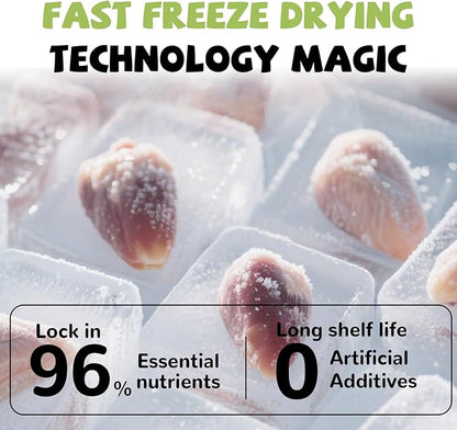 Freeze Dried Chicken Heart Pet Treats, High Protein Freeze-Dried Pet Food for Dogs, Cats, Fresh Ingredient, 3.2 oz, Rawhide Free, Gluten&Grain Free