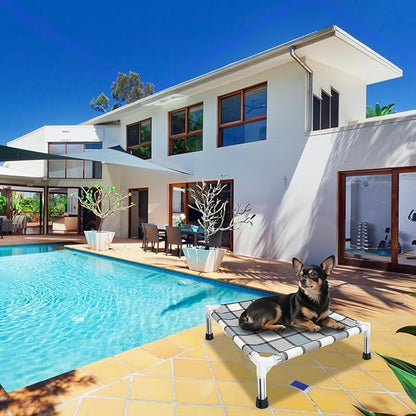 Elevated Outdoor Raised Dog Bed Outdoor Dogs Bed Lifted Pet Bed Dog Cot for Pet Taste Life, Start with A Pet Bed 20'' x 20'' x 6.5''