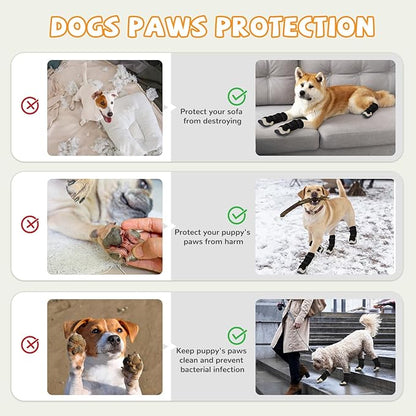 Dog Shoes for Medium Large Size Dogs, Breathable Dog Shoe for Hot Pavement, Dog Booties and Paw Protectors to Prevent Licking, Anti-Slip Dog Boots with Reflective for Summer, Hiking, Snow (Size 5)