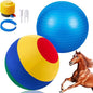 40inch Giant Herding Ball with Ball Cover Anti Burst Please Watch VCR for How to Inflation Horse Toys for Horses Stall Entertainment Play, Pump Included (Mixed Color,Classic)